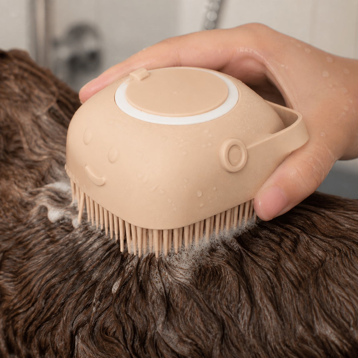 Work lather through wet fur