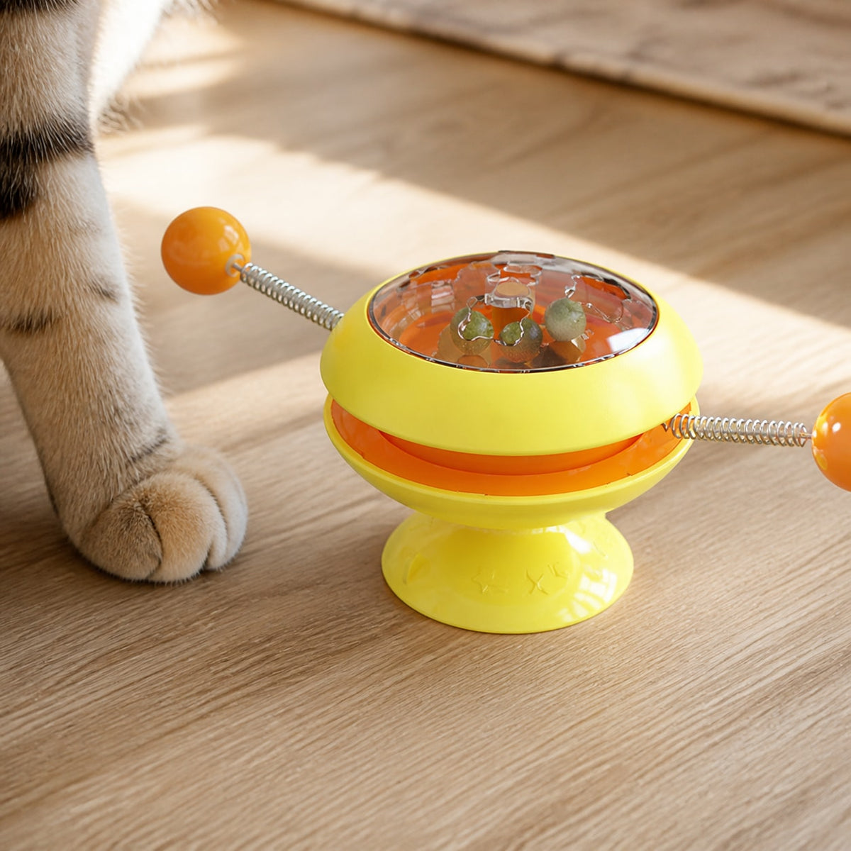 A compact indoor play feature