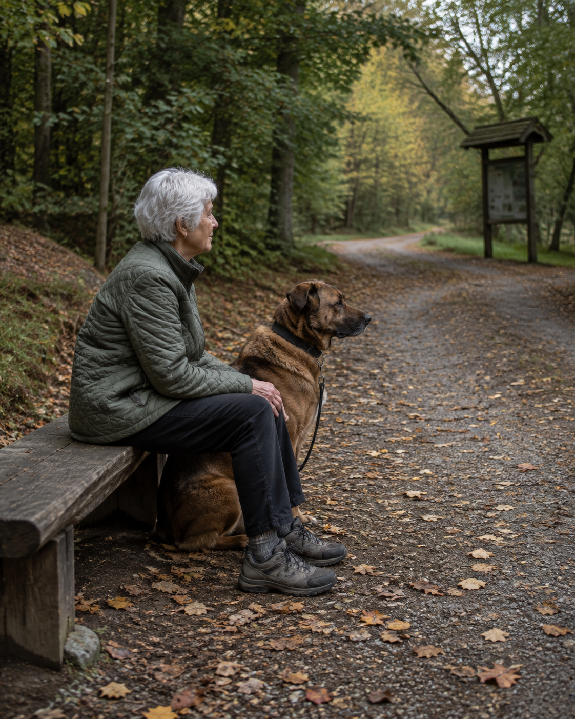 Relaxed dog and owner spending time together outdoors