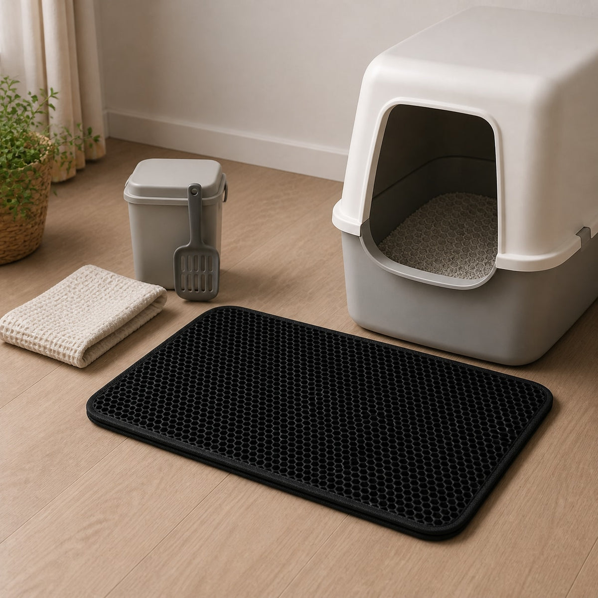 CleanStep Double-Layer Cat Litter Mat ready for daily use at home