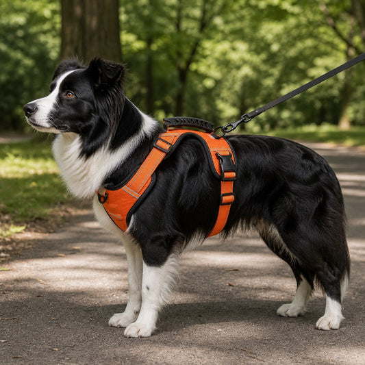 CloudFit Reflective Comfort Harness shown in an everyday pet routine