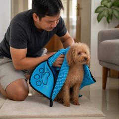 DryNest Super-Absorbent Pet Bathrobe supporting an easier everyday routine