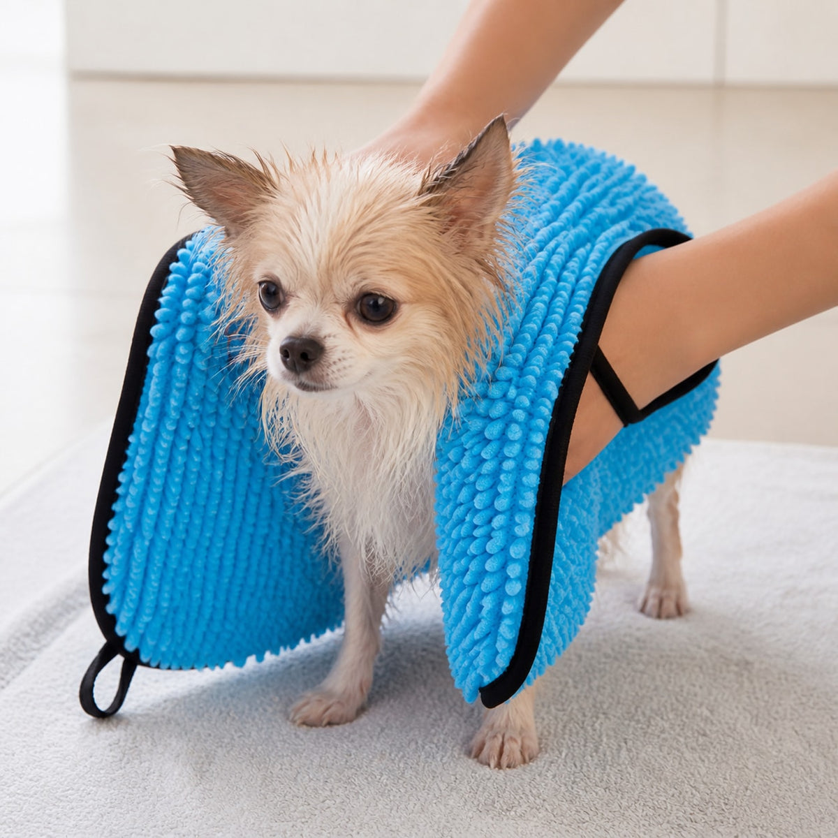 How to use the DryNest Super-Absorbent Pet Bathrobe