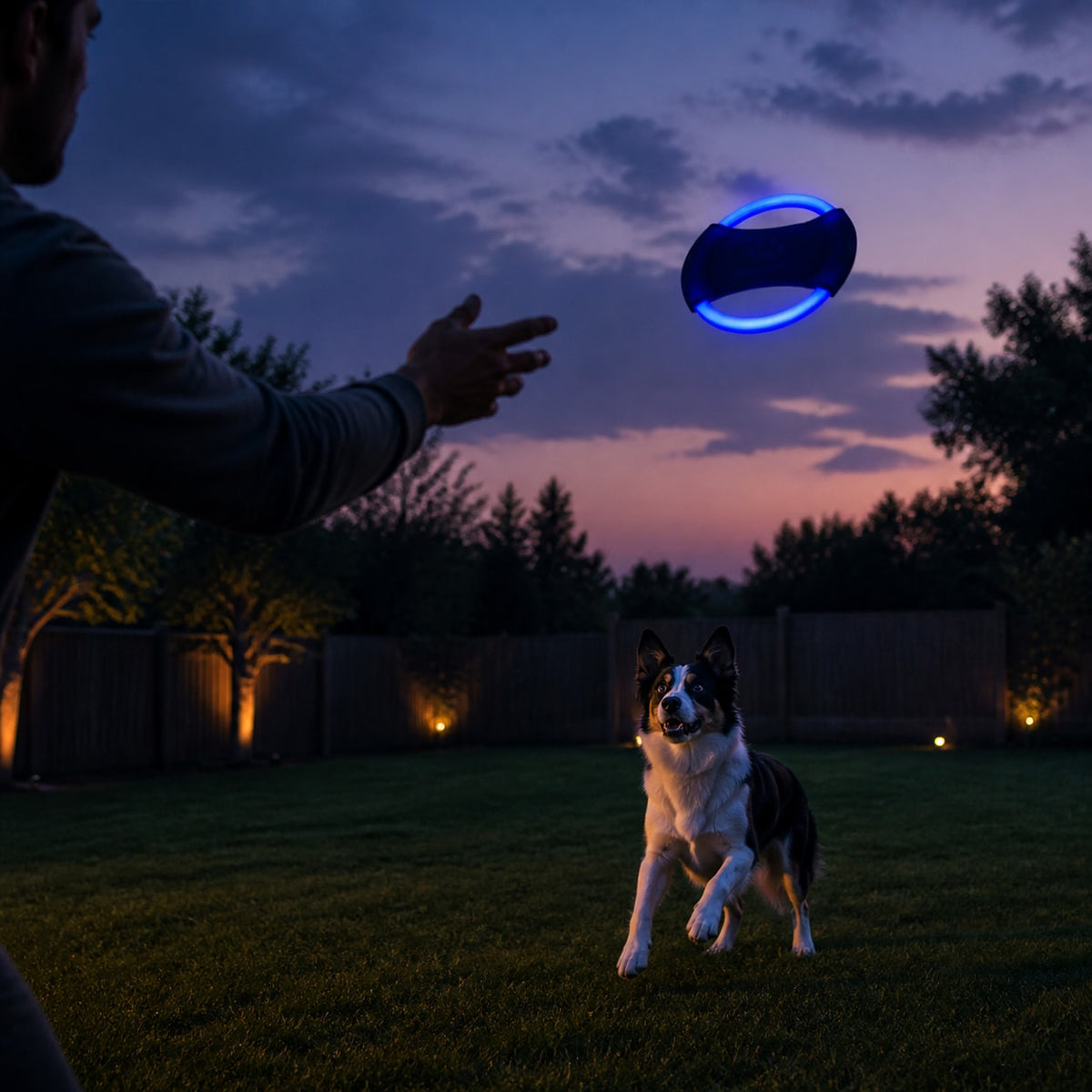 GlowFlight LED Dog Disc supporting an easier everyday routine