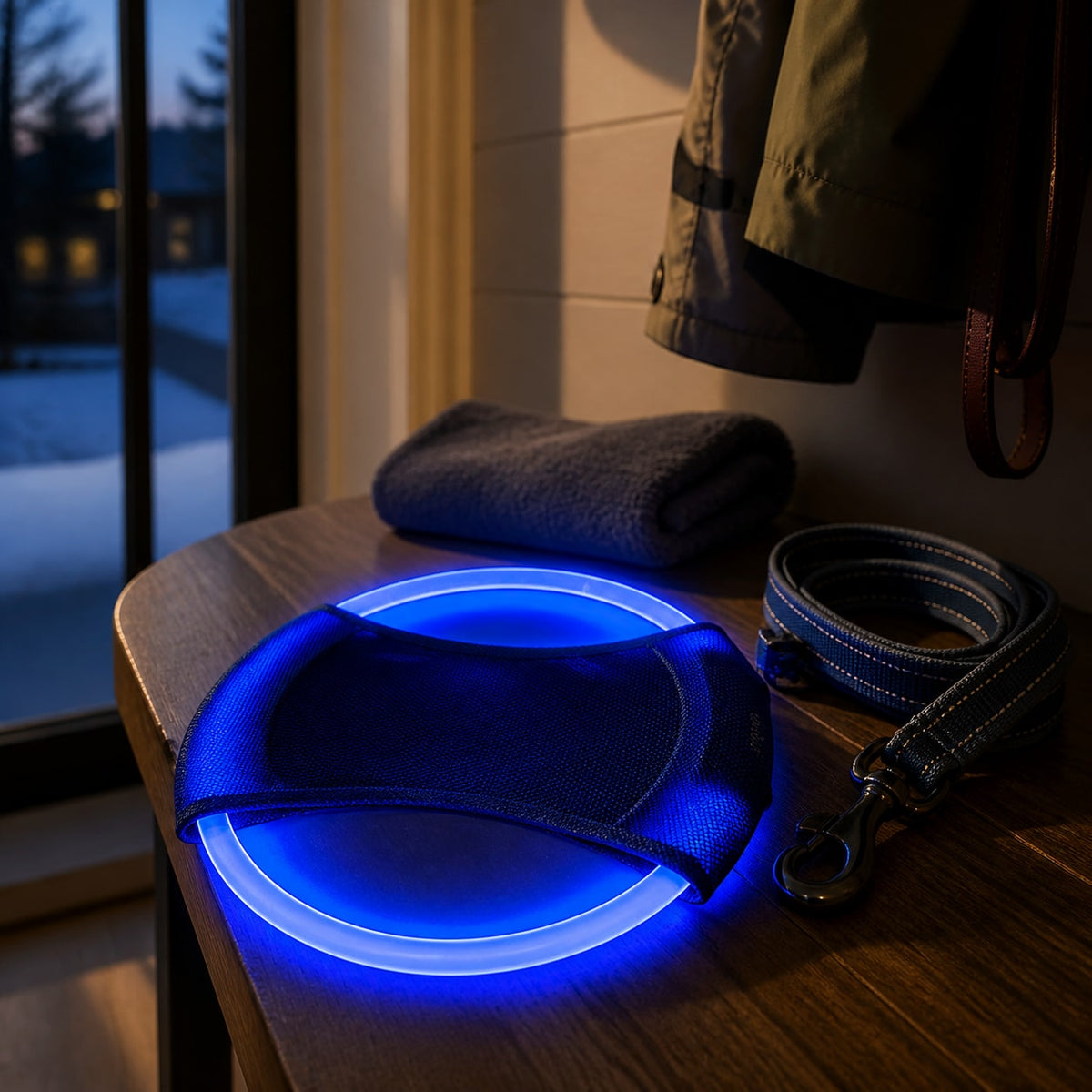 GlowFlight LED Dog Disc ready for daily use at home