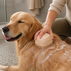 LatherLift Pet Bath Massage Glove supporting an easier everyday routine