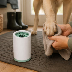 MudOff Dog Paw Cleaner Cup supporting an easier everyday routine