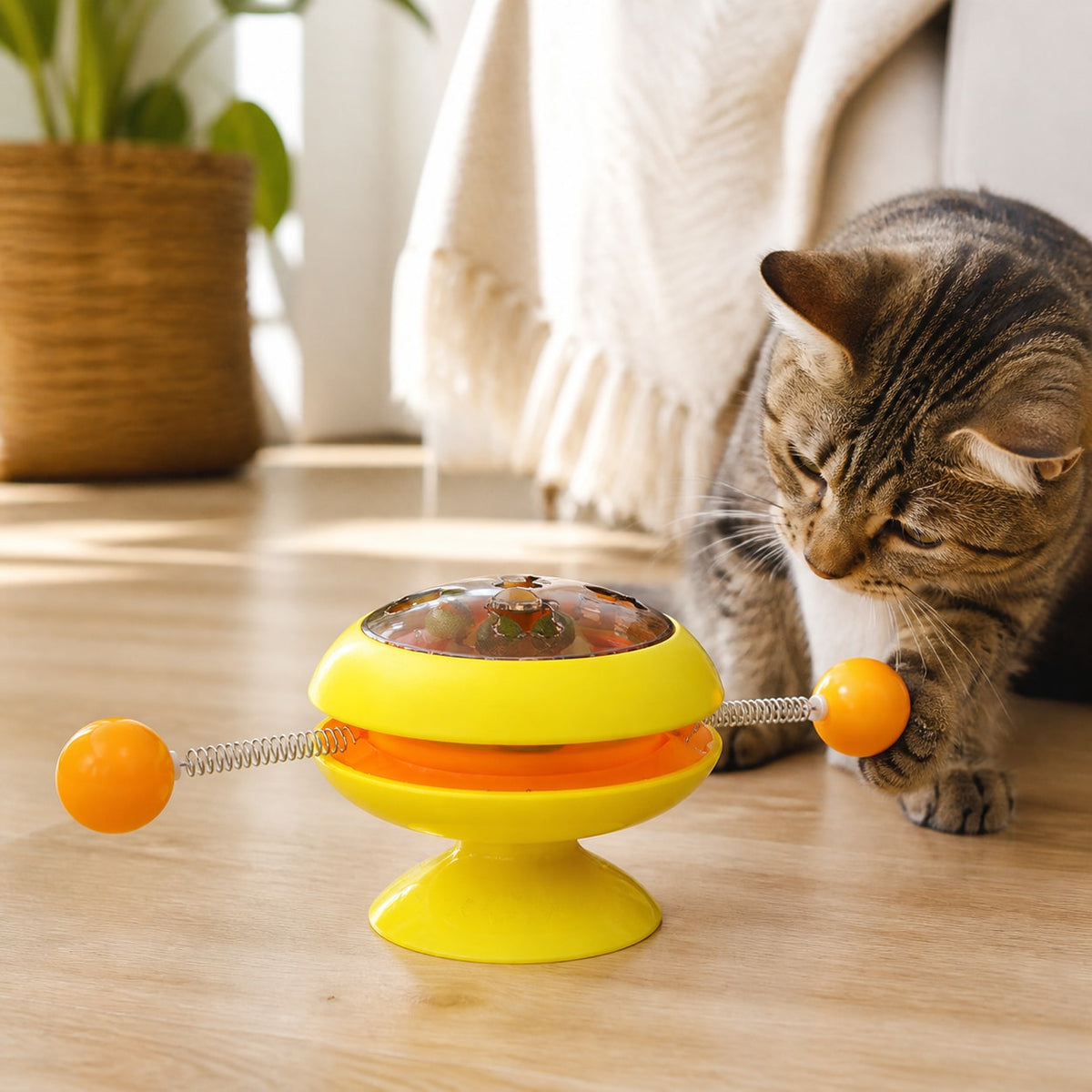 PurrSpin Catnip Play Wheel supporting an easier everyday routine