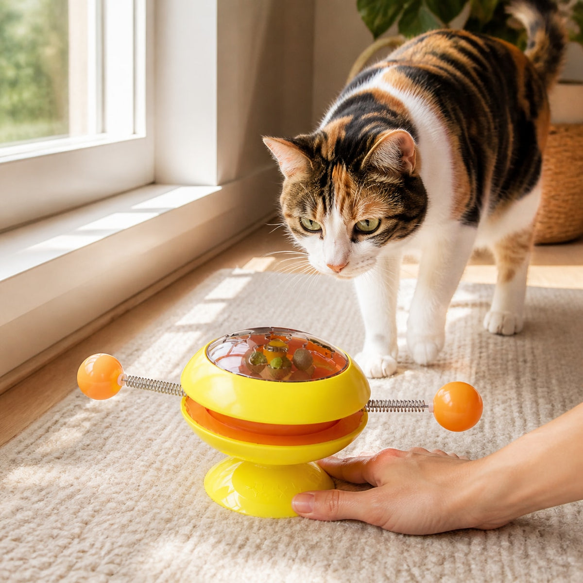 PurrSpin Catnip Play Wheel ready for daily use at home