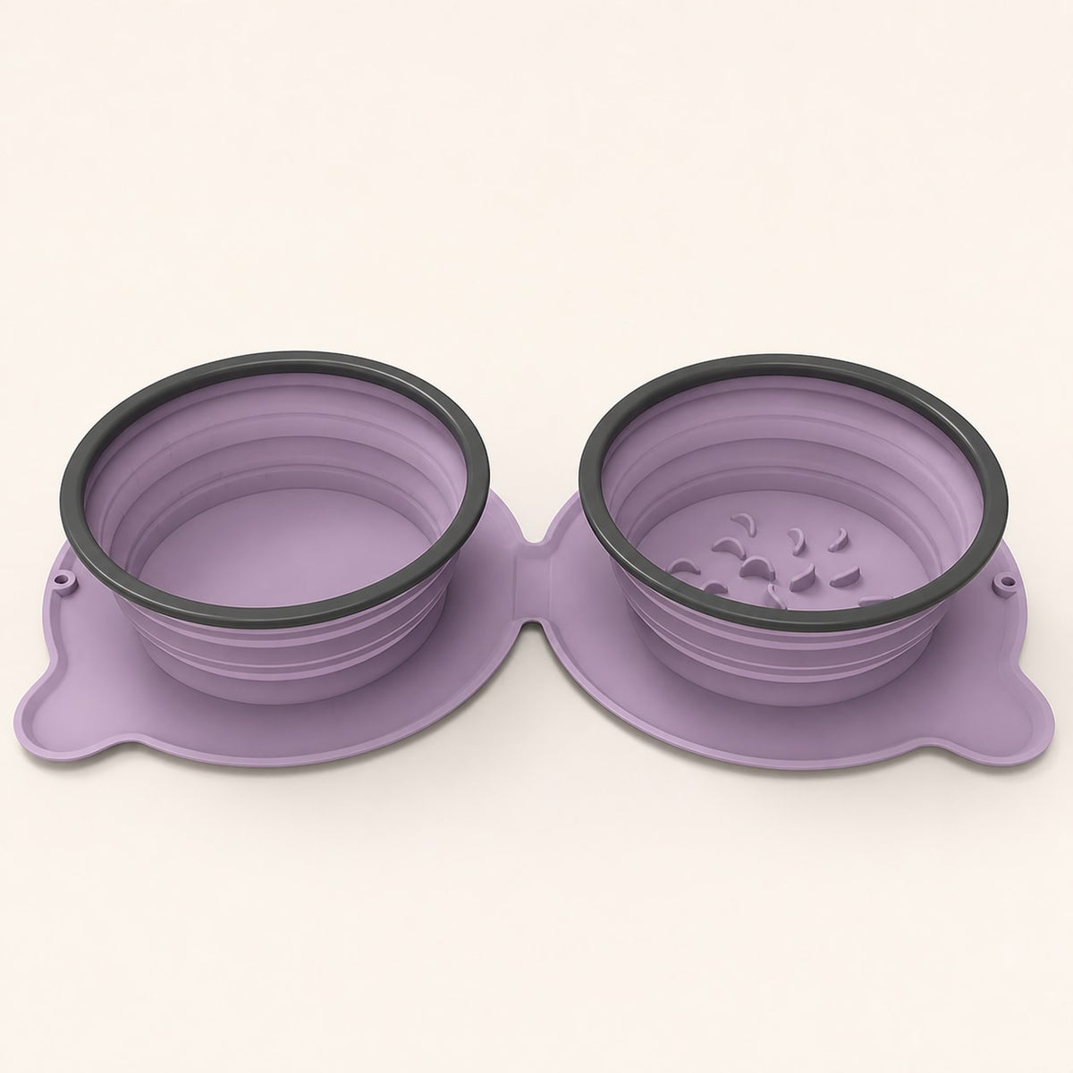 RoamReady Collapsible Double Bowl Set variant Purple