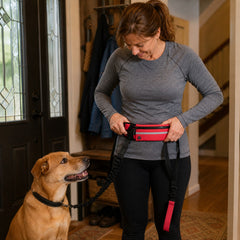 RunFree Hands-Free Bungee Leash ready for daily use at home
