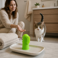 SoftTouch Pet Finger Toothbrush ready for daily use at home