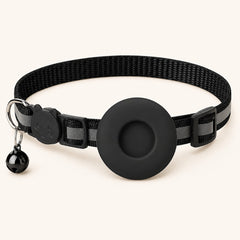 TrackSafe Reflective AirTag Pet Collar variant Black
