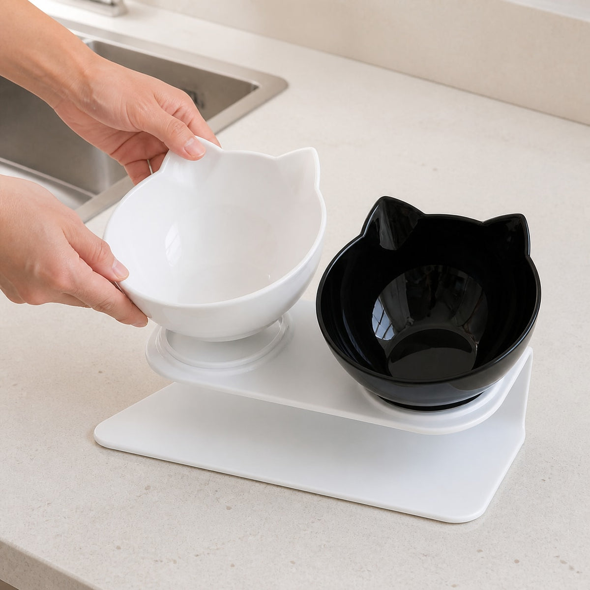 How to use the WhiskerEase Tilted Cat Bowl